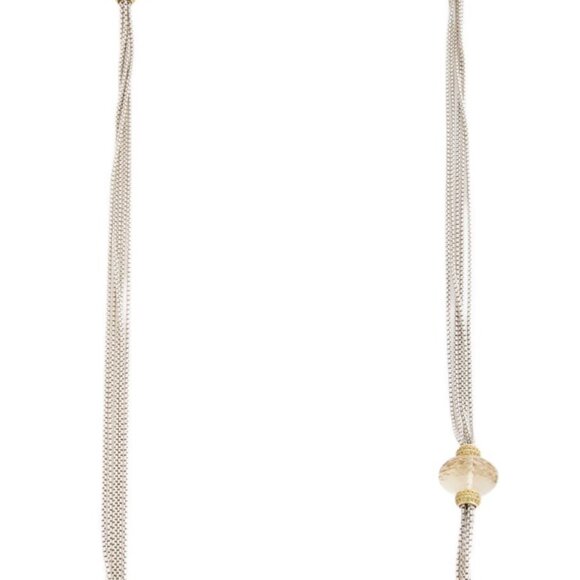 DAVID YURMAN CITRINE & SAPPHIRE STERLING SILVER & 18K MULTI-CHAIN NECKLACE - Picture 4 of 11